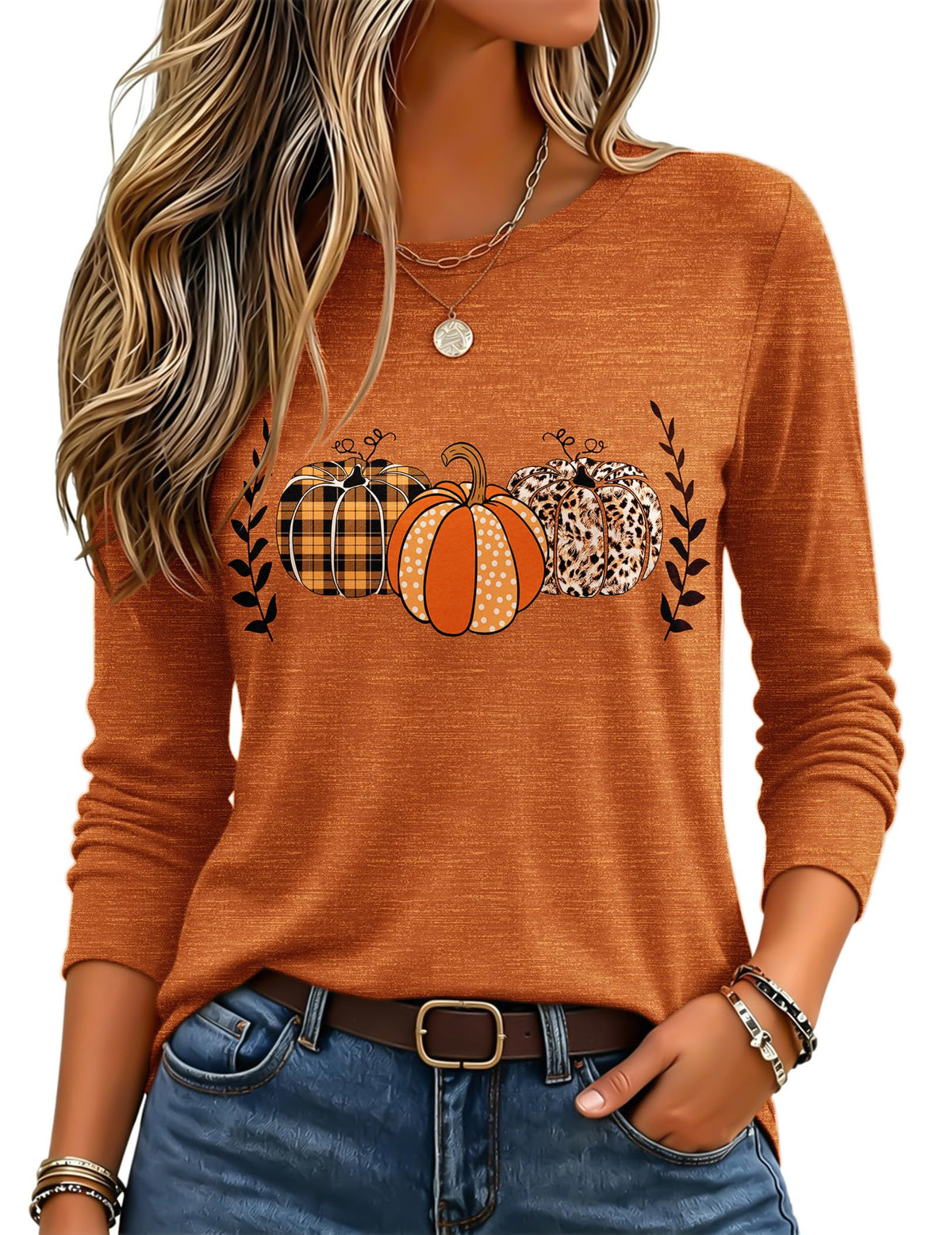Zeagoo Women's Casual Shirts Long Sleeve Tops Crewneck Tshirts Fall Clothes