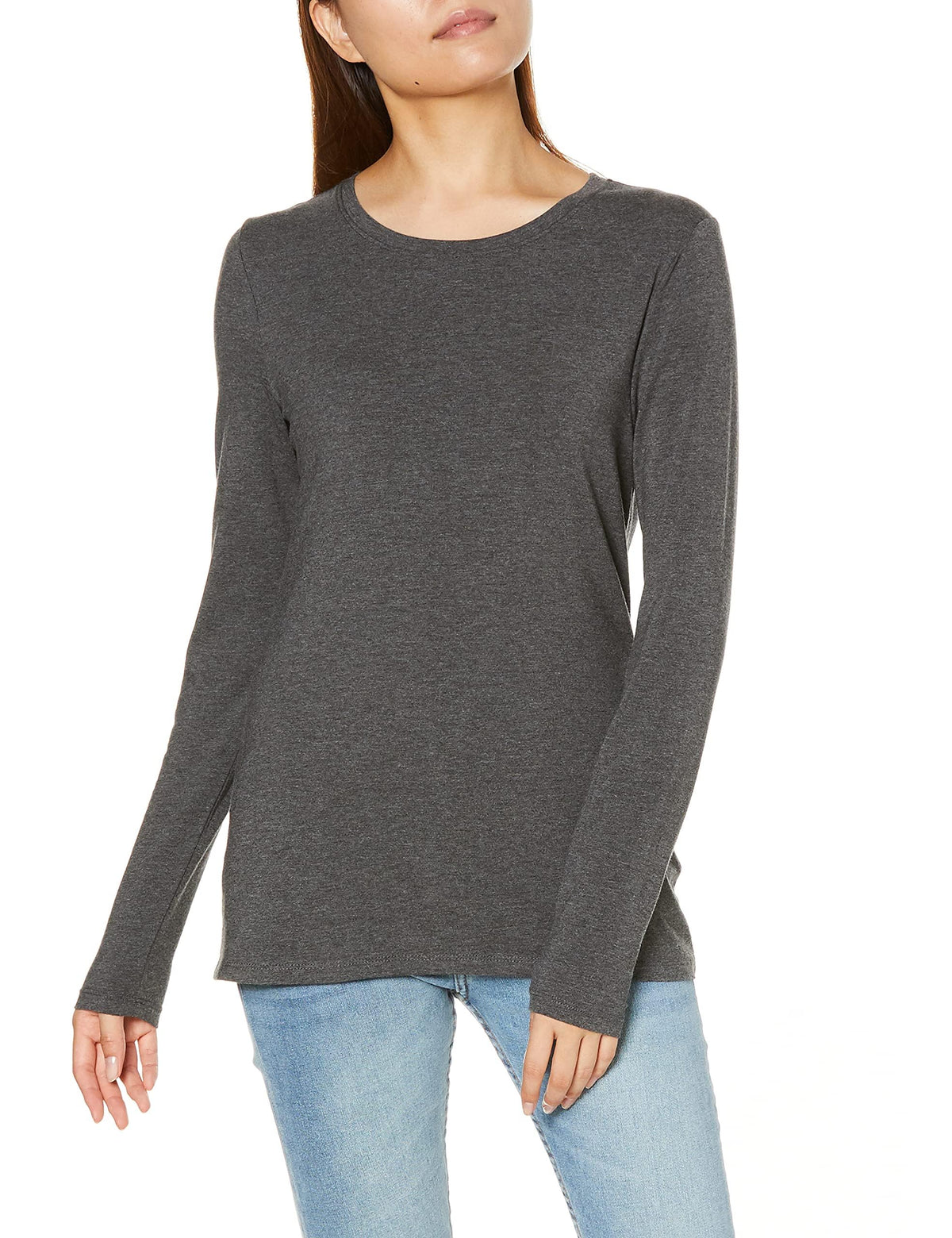 Amazon Essentials Women's Regular-Fit Long-Sleeve Crewneck T-Shirt (Available in Plus Size)