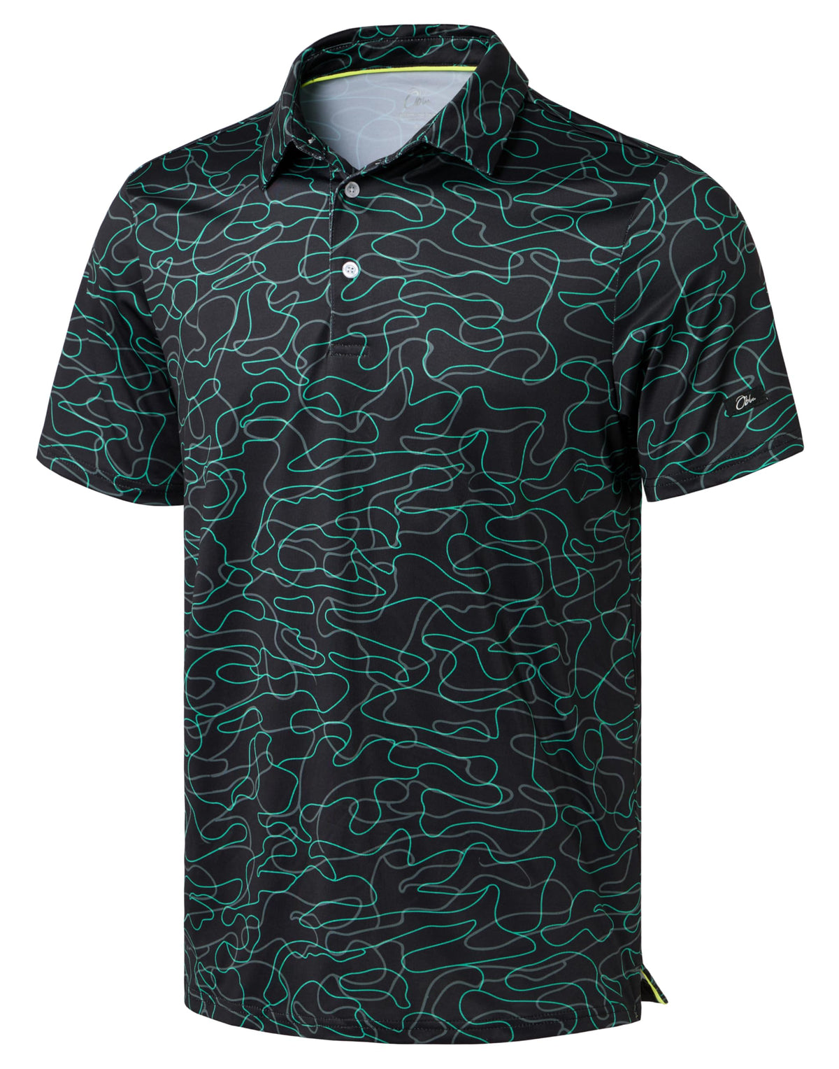 Obla Men's Golf Polo Shirts Print Short Sleeve Dry Fit Collared Shirt