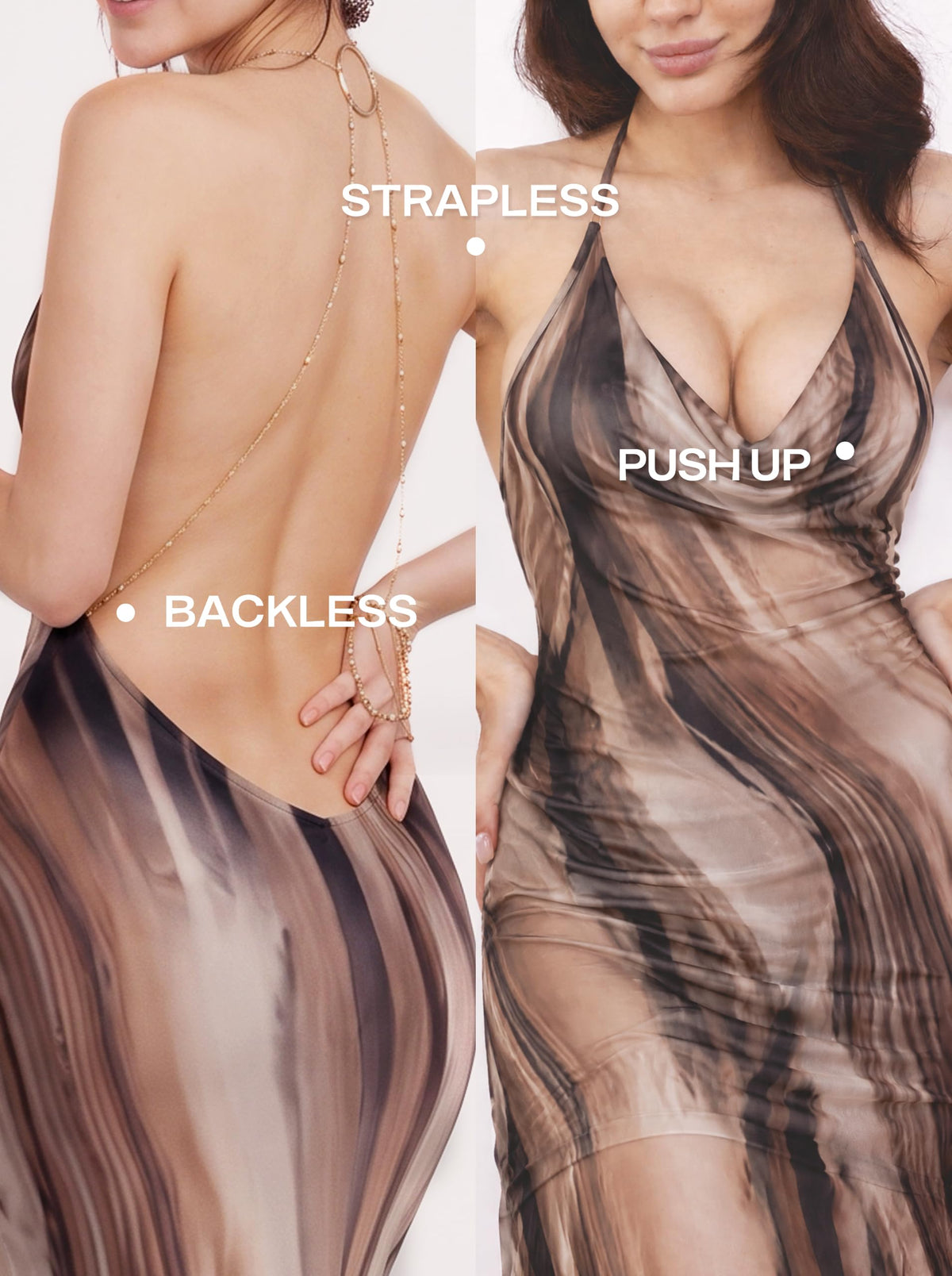 Sticky Bra Push Up, Invisible Strapless Adhesive Bra