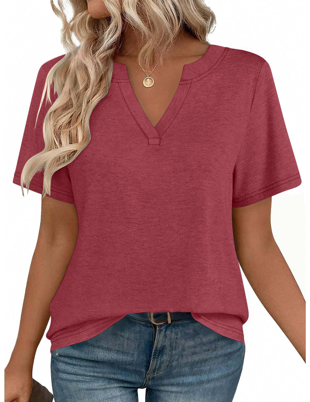 Zeagoo Womens Tops Short Sleeve V Neck Tee Shirts Cute Dressy Casual