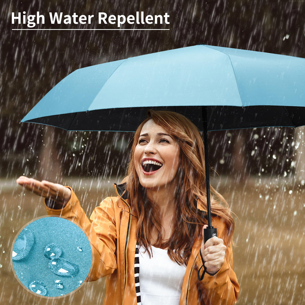 Seniny Windproof Travel Umbrella, Automatic Umbrellas for Rain, Portable & Compact Umbrellas for Backpack, Strong UV for Protection, Folding Small Sun Umbrella for Car, Walking