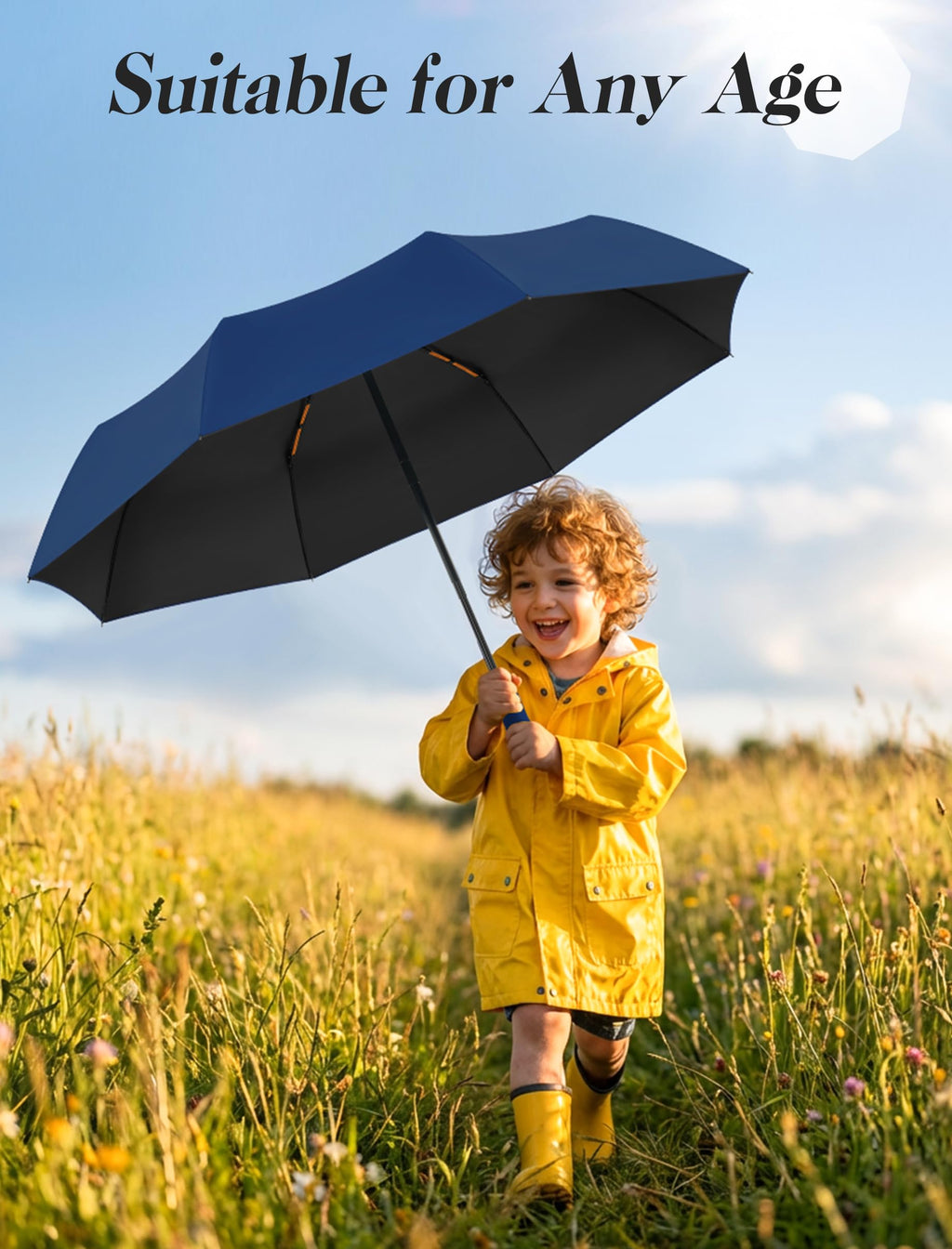 Seniny Mini Travel Umbrella with Case, Compact Pocket Size UV Sun & Rain