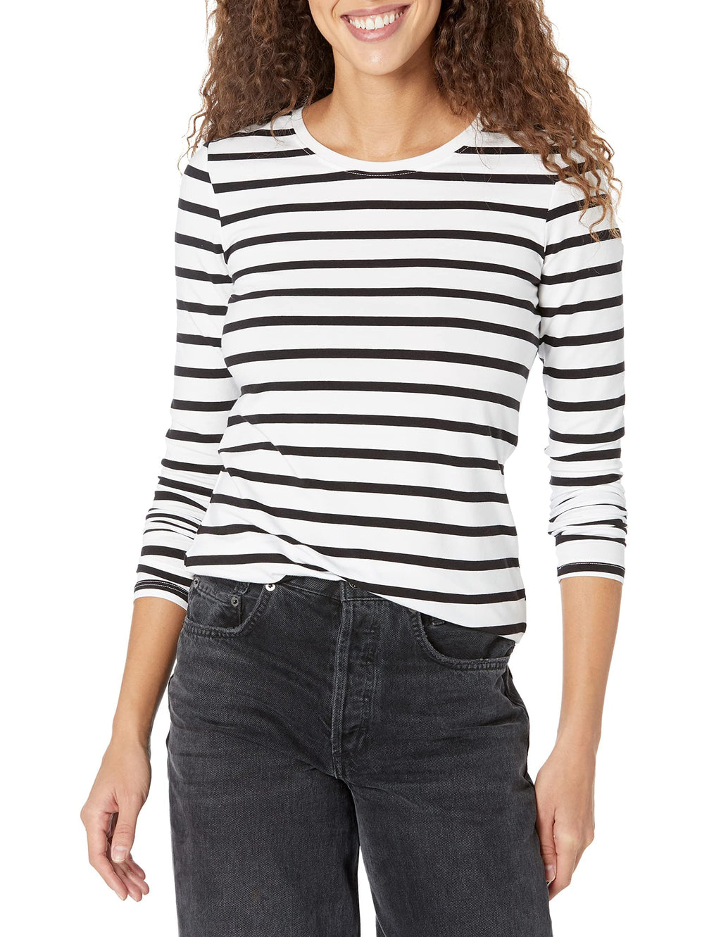 Amazon Essentials Women's Regular-Fit Long-Sleeve Crewneck T-Shirt (Available in Plus Size)