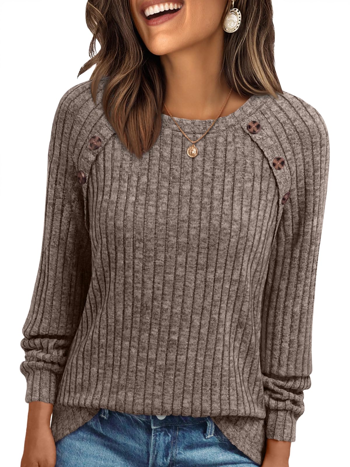 AUTOMET Womens Long Sleeve Shirts Fall Sweaters Business Casual Tops Blouse