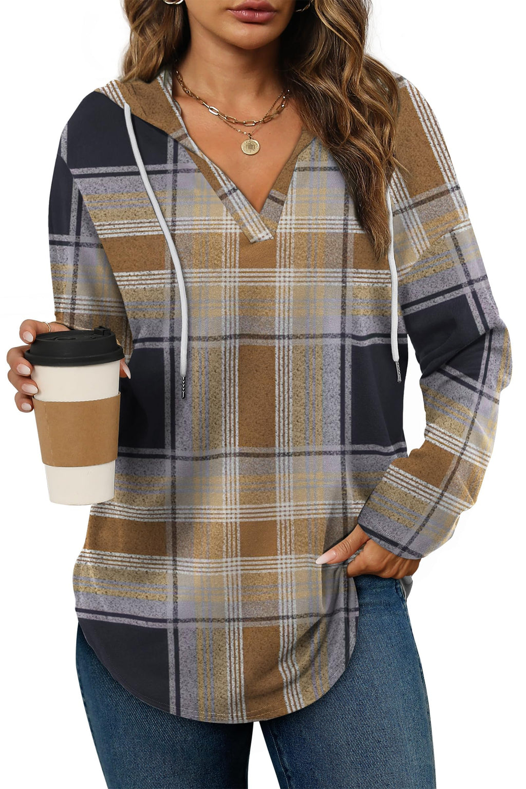 Bofell Womens Fashion Tops Hoodies for Women Pullover Oversized Sweatshirts Long SLeeve Shirts Loose Fit