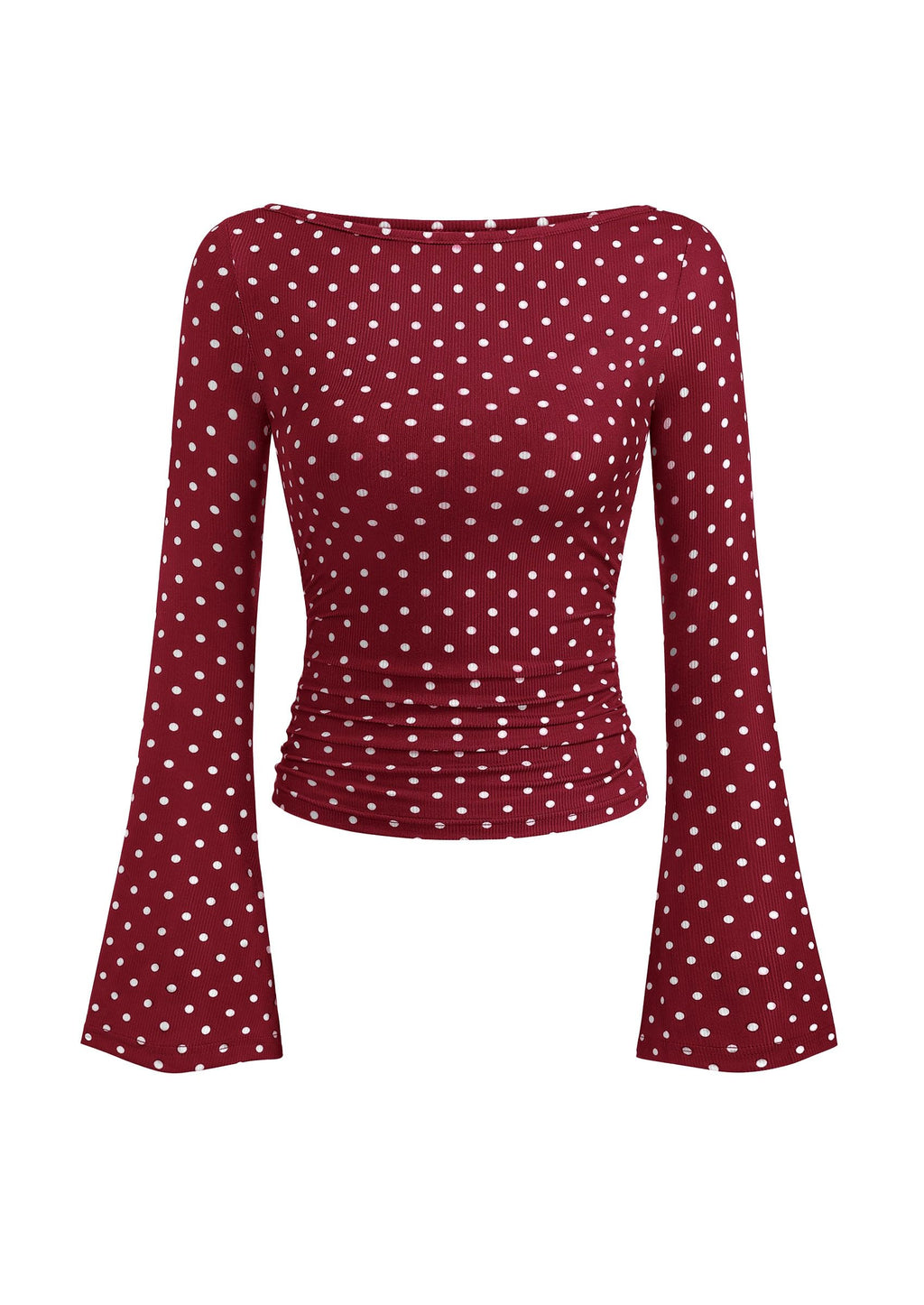 PRETTYGARDEN Womens Bell Long Sleeve Ribbed Knit Tops