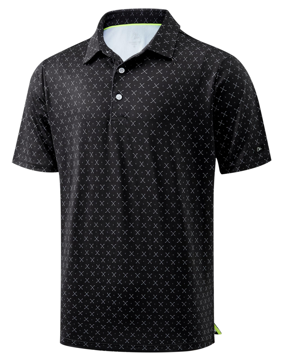 Obla Men's Golf Polo Shirts Print Short Sleeve Dry Fit Collared Shirt