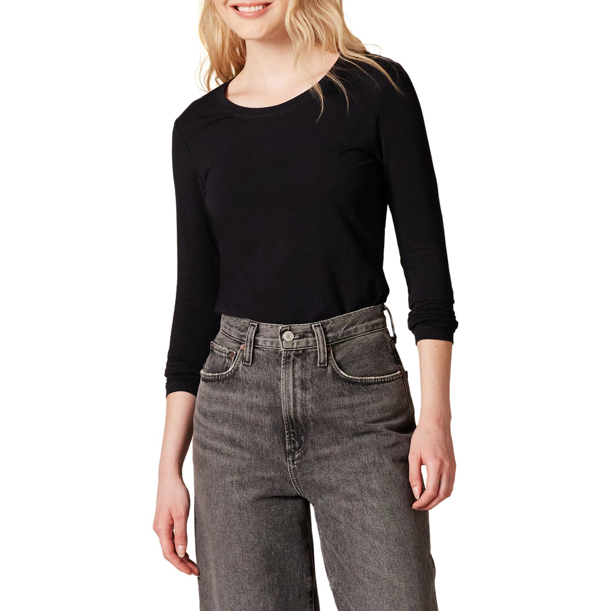Amazon Essentials Women's Regular-Fit Long-Sleeve Crewneck T-Shirt (Available in Plus Size)