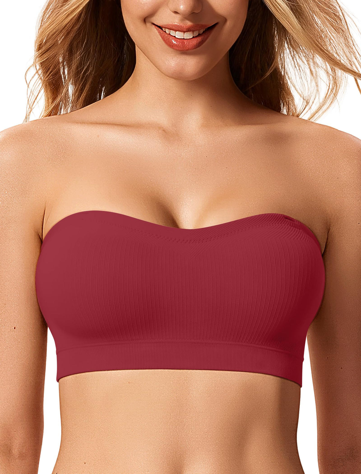LetsJoli Strapless Bras for Women Push Up Bandeau Wireless Tube Padded Bra