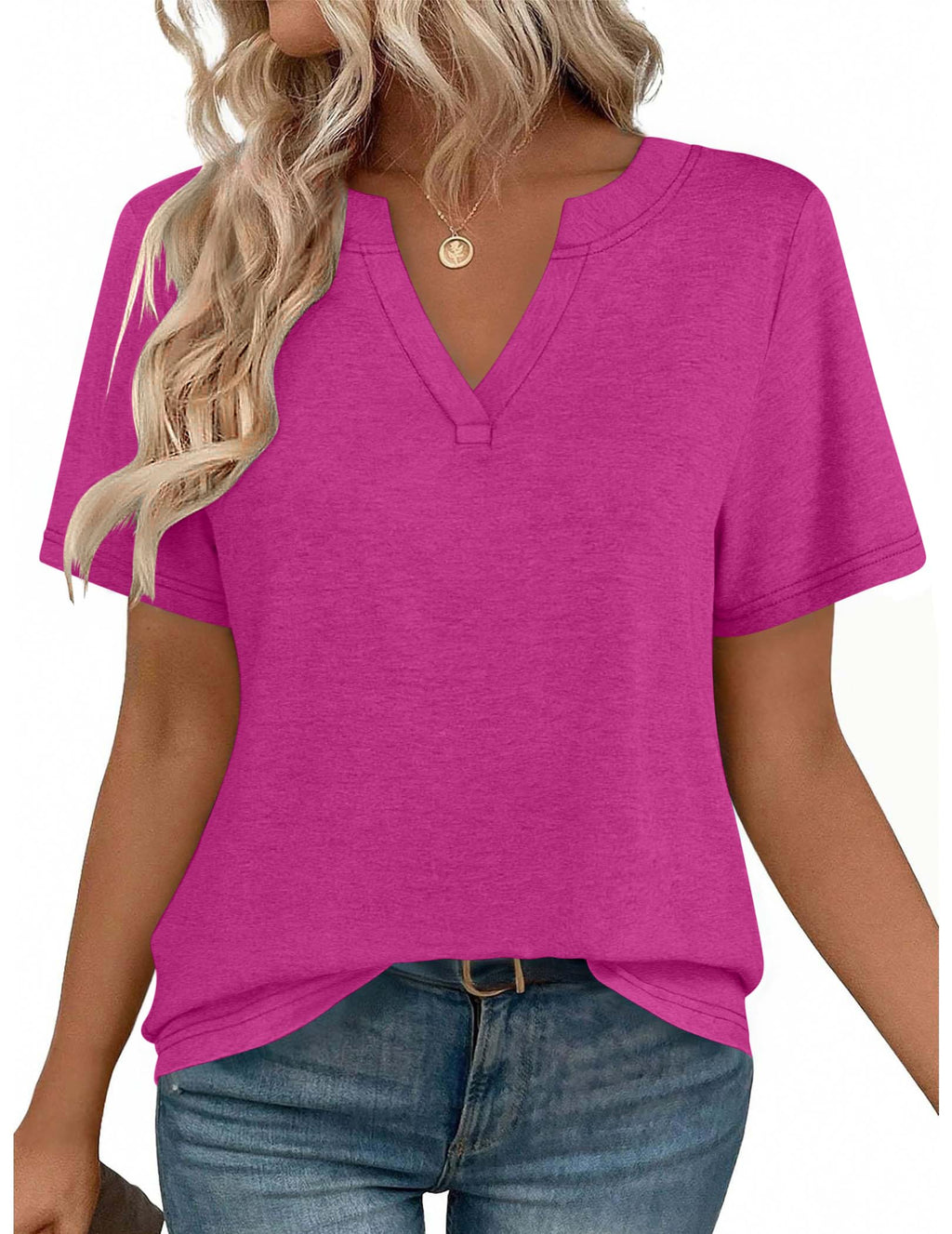 Zeagoo Womens Tops Short Sleeve V Neck Tee Shirts Cute Dressy Casual