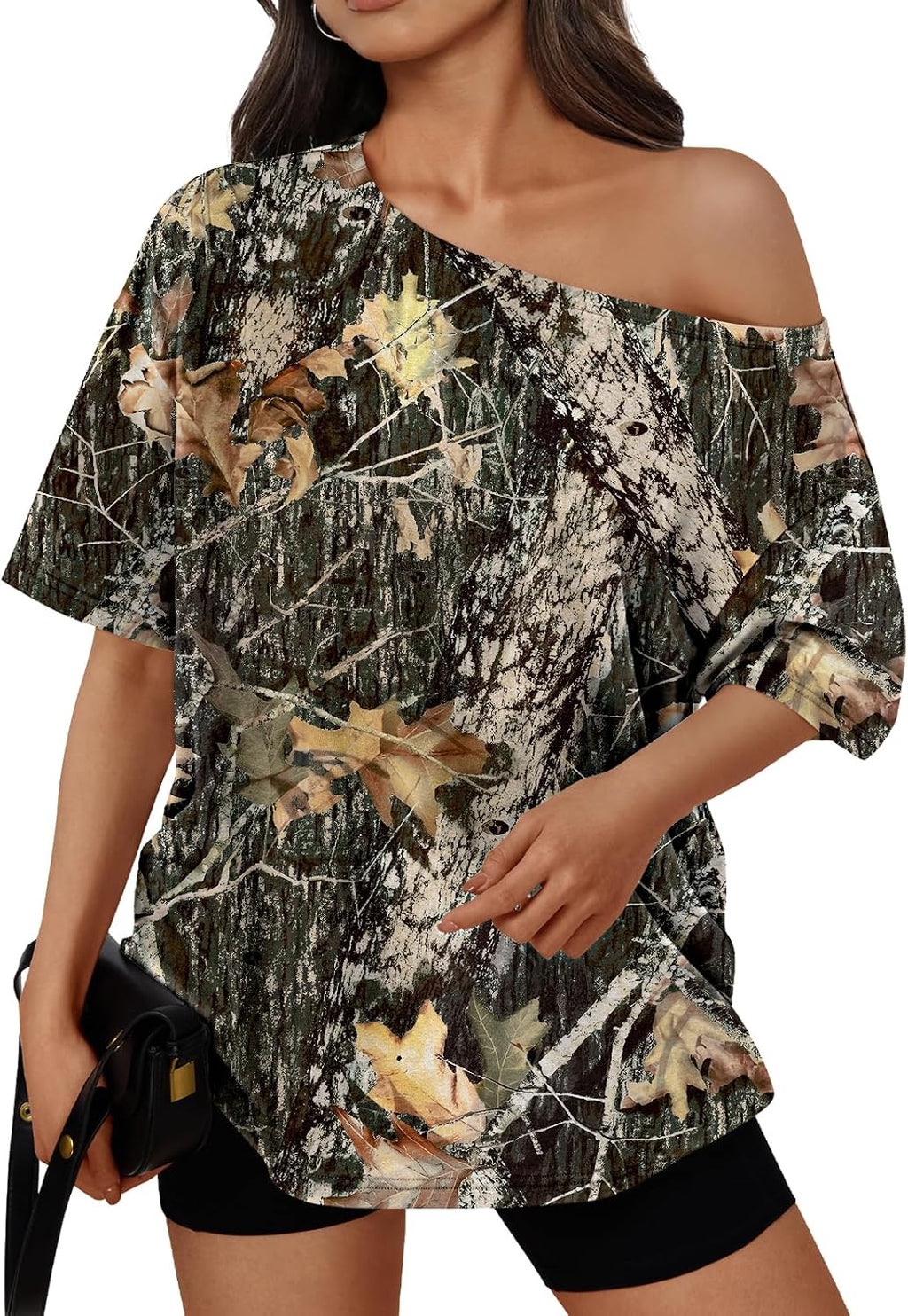 Trendy Queen Womens Off the Shoulder Tops Oversized Summer T-Shirts 2026