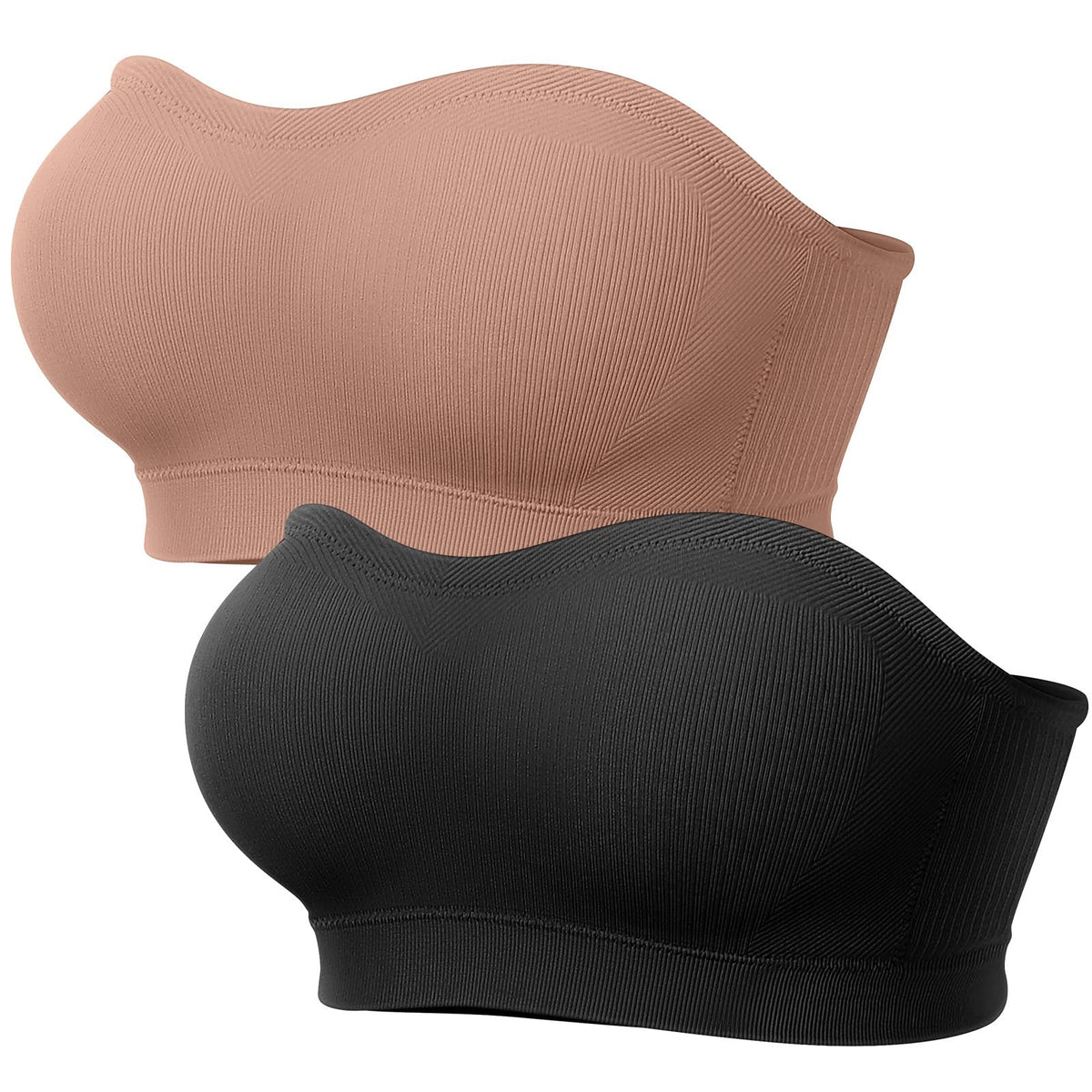 LetsJoli Strapless Bras for Women Push Up Bandeau Wireless Tube Padded Bra