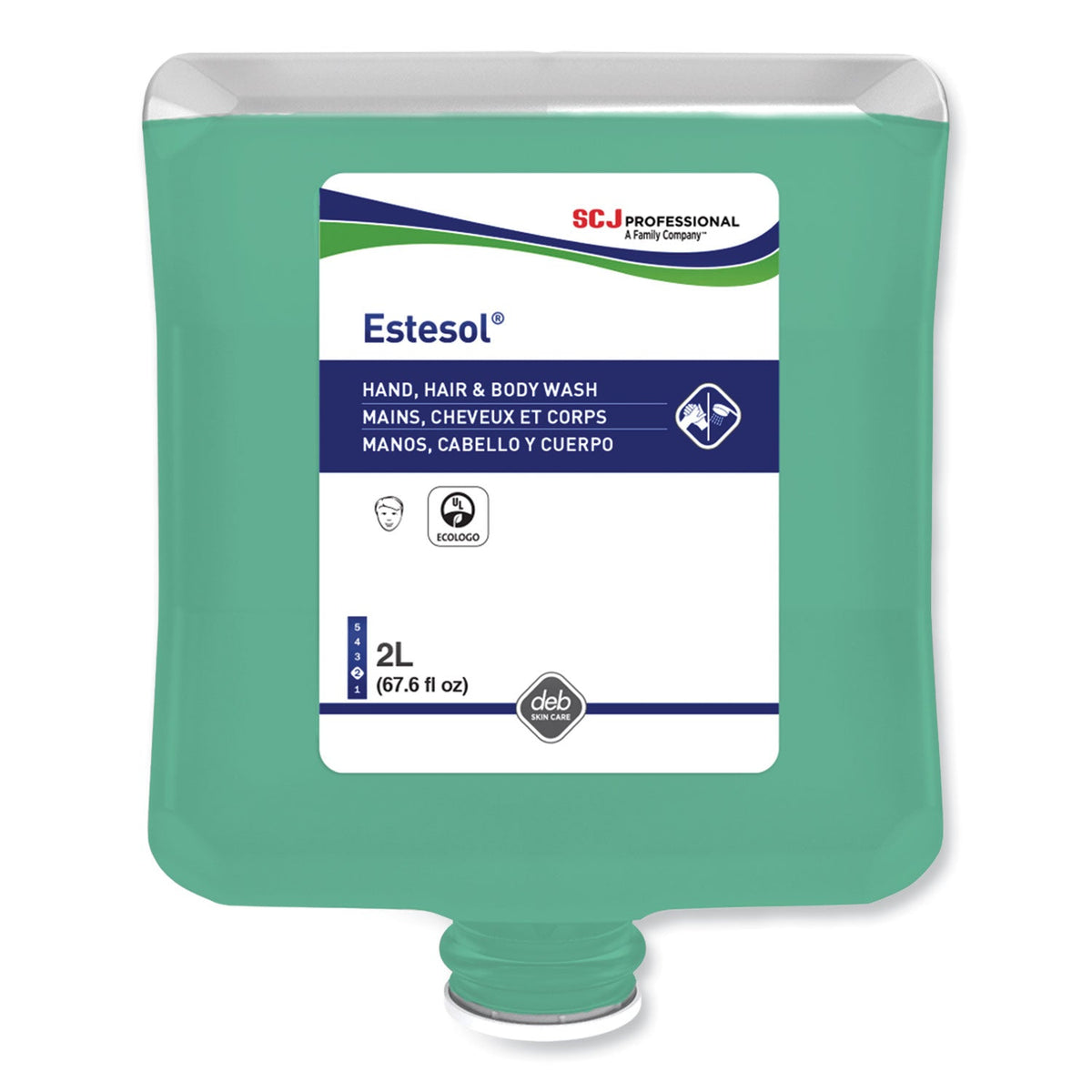 SC Johnson Professional Estesol Hand, Hair and Body Cleaner Manual Cartridge, Rainforest Scent, 2 L Cartridge Refill, 4/Carton