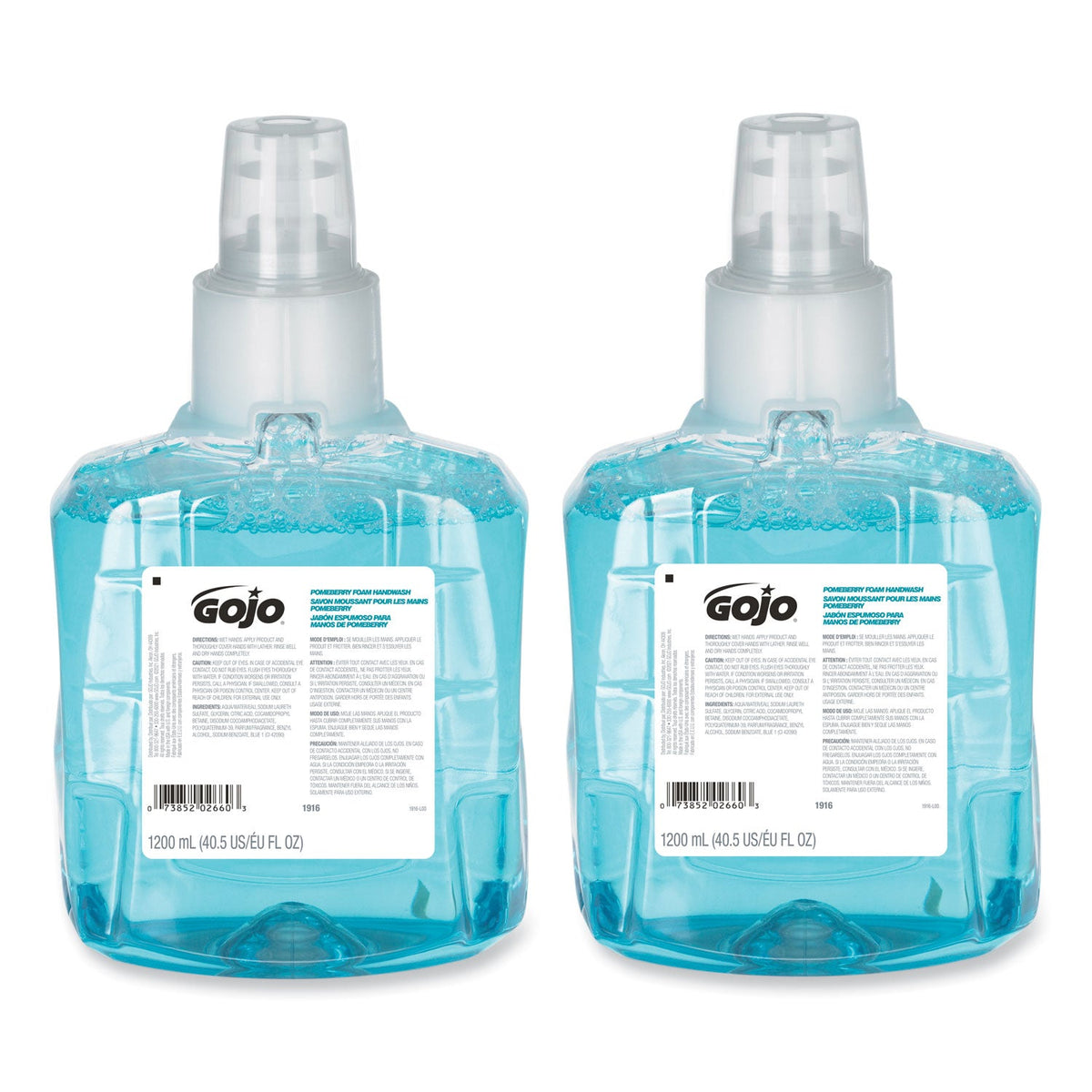 GOJO Pomeberry Foam Handwash Refill, For LTX-12 Dispenser, Pomegranate, 1,200 mL Refill, 2/Carton