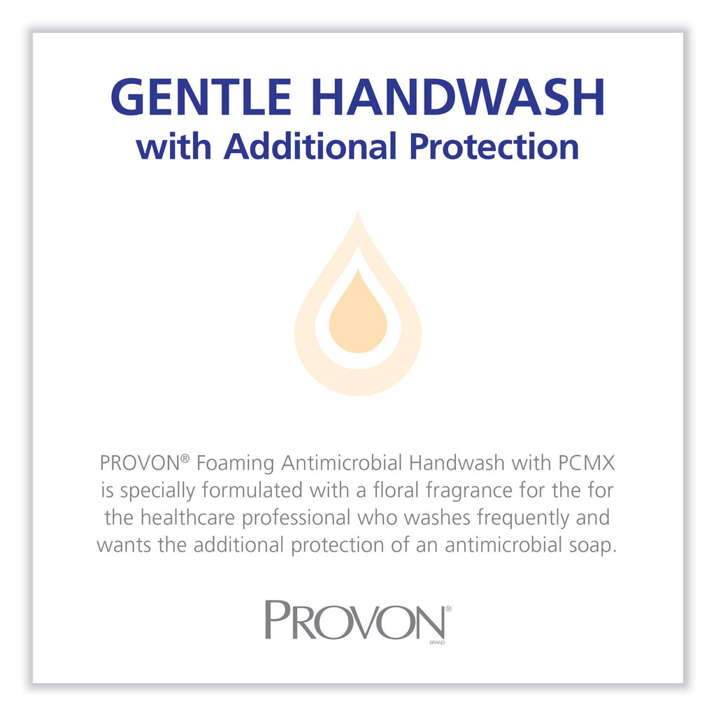 PROVON Foaming Antimicrobial Handwash with PCMX, For LTX-12, Floral, 1,200 mL Refill,  2/Carton