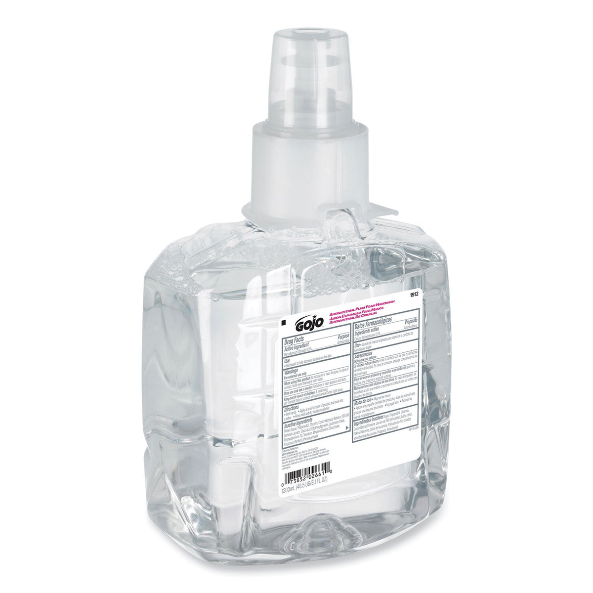 GOJO Antibacterial Foam Hand Wash Refill, For LTX-12 Dispenser, Plum Scent, 1,200 mL Refill