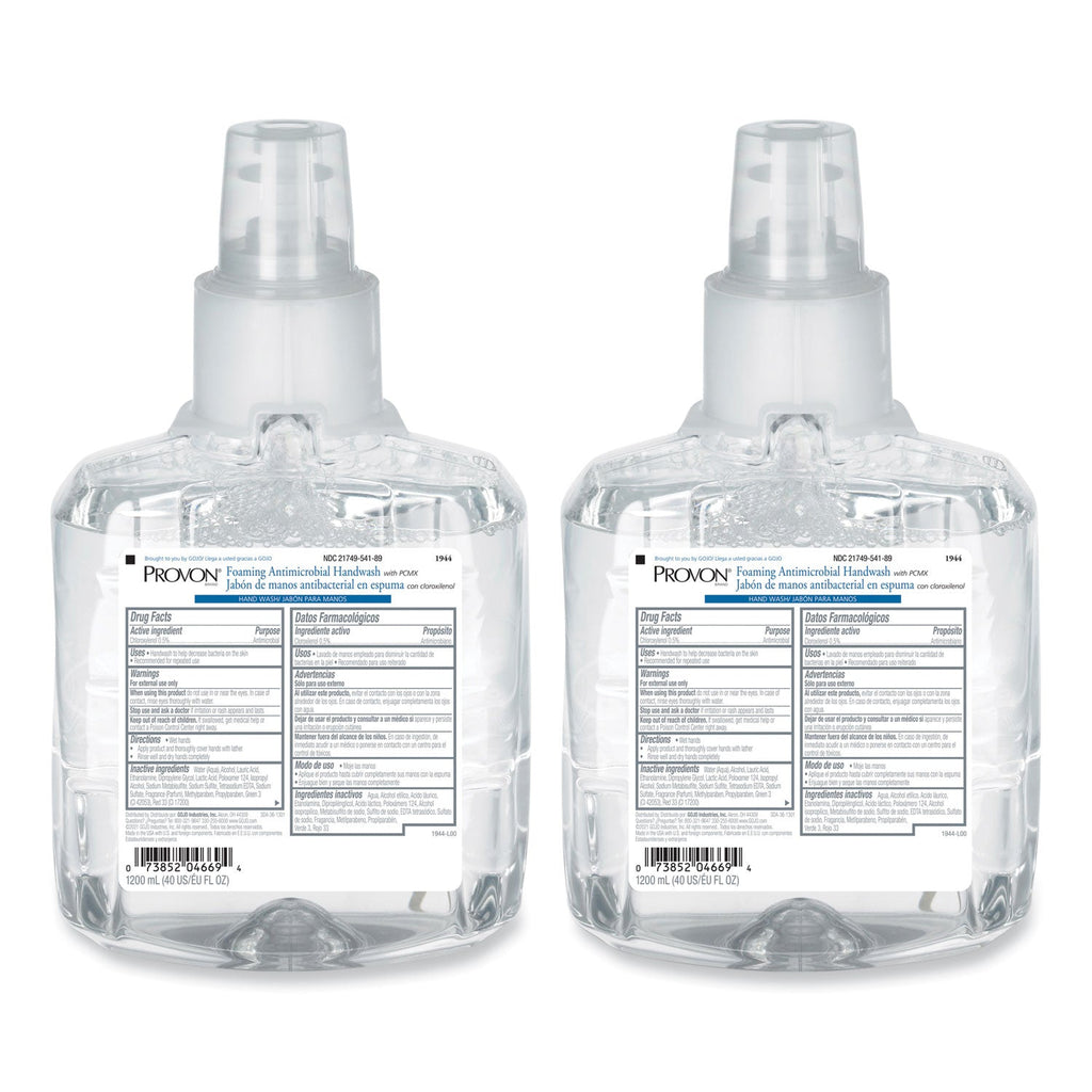 PROVON Foaming Antimicrobial Handwash with PCMX, For LTX-12, Floral, 1,200 mL Refill,  2/Carton