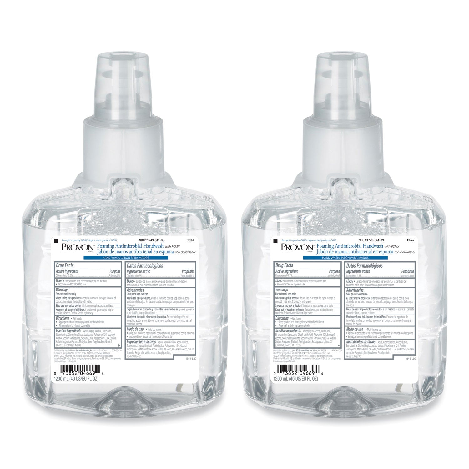 PROVON Clear and Mild Foam Hand Wash, Unscented, 1,200 mL Refill, 2/Carton