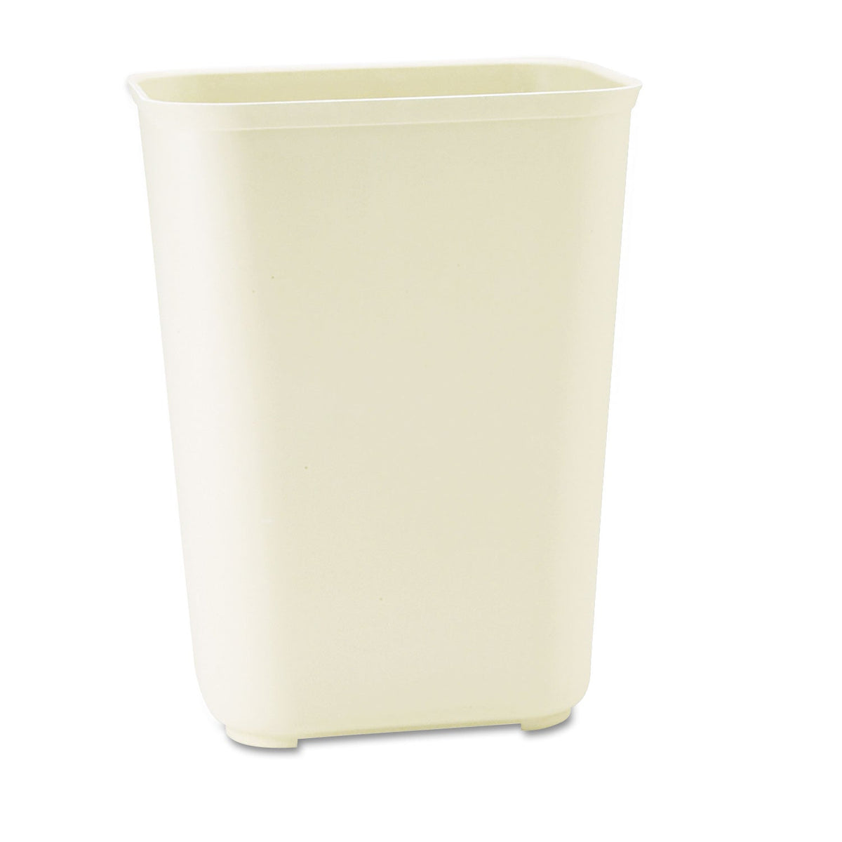 Rubbermaid Fire-Resistant Wastebasket, Rectangular, Fiberglass, 10 gal, Beige