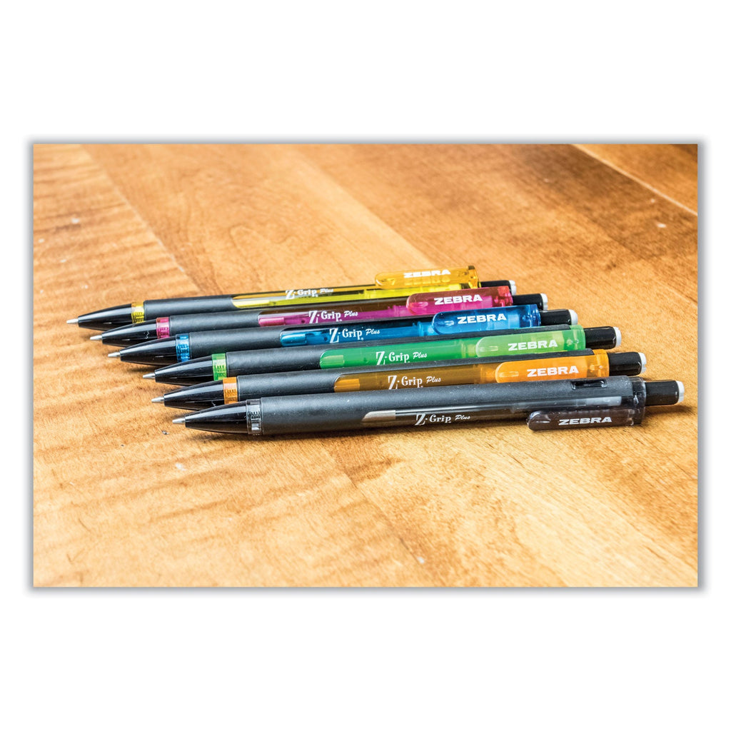 Zebra Z-Grip Plus Mechanical Pencil, 0.7 mm, HB (#2.5), Black Lead, Assorted Barrel Colors, Dozen