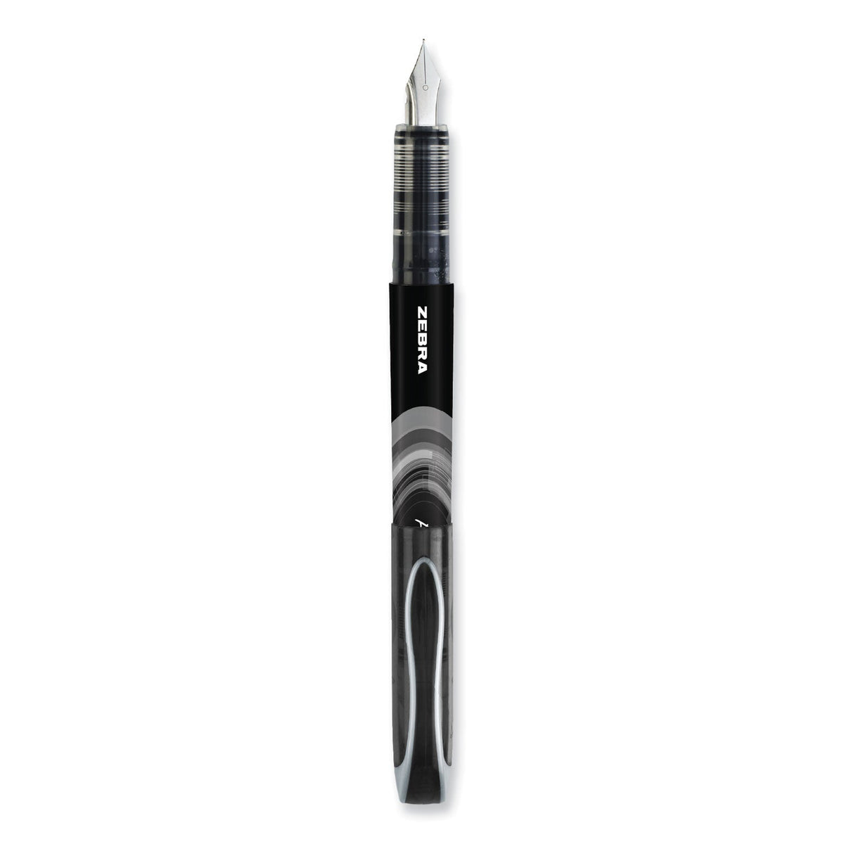 Zebra Fountain Pen, Fine 0.6 mm, Black Ink, Black, 12/Pack