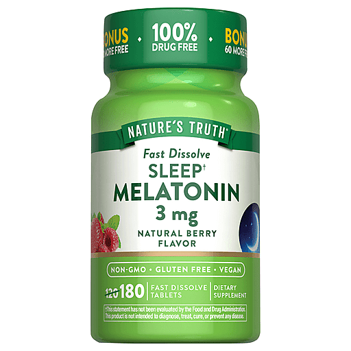 Nature's Truth Melatonin, 3 Mg, Fast Dissolve Tablets, Natural Berry Flavor