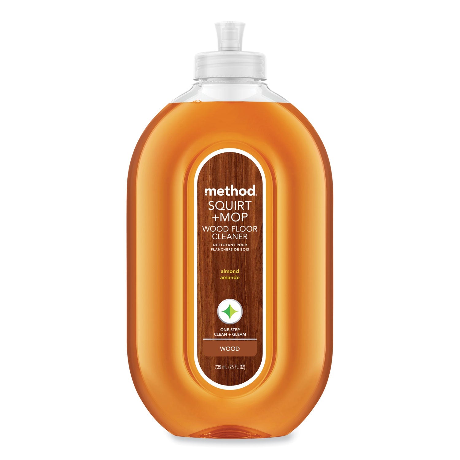 Method Squirt + Mop Wood Floor Cleaner, Almond Scent, 25 oz Squirt Bottle, 6/Carton