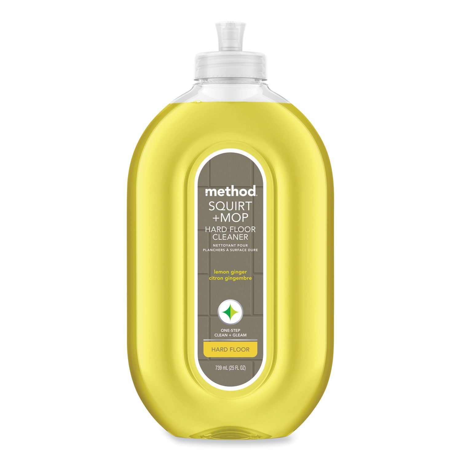 Method Squirt + Mop Hard Floor Cleaner, 25 oz Spray Bottle, Lemon Ginger, 6/Carton