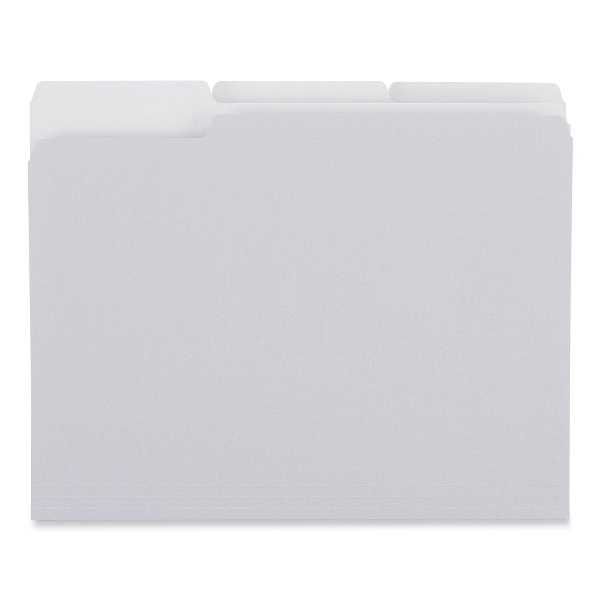 Universal Top Tab File Folders, 1/3-Cut Tabs: Assorted, Letter Size, 0.75" Expansion, Gray, 100/Box