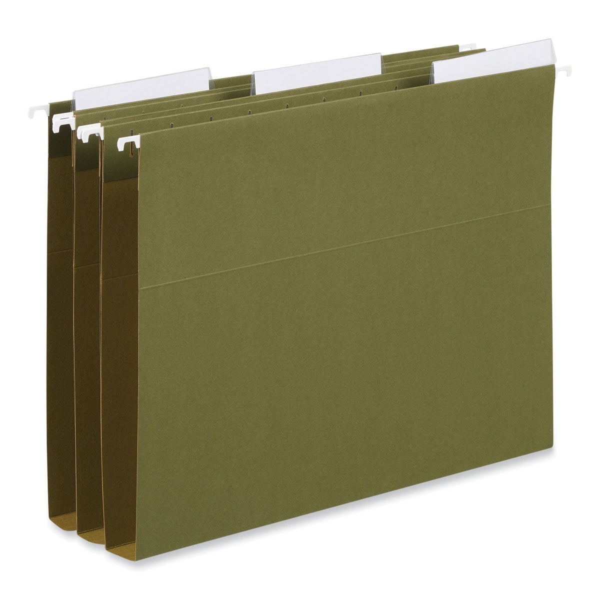Universal Hanging File Folder Plastic Index Tabs, 1/3-Cut, Clear, 3.7" Wide, 50/Pack