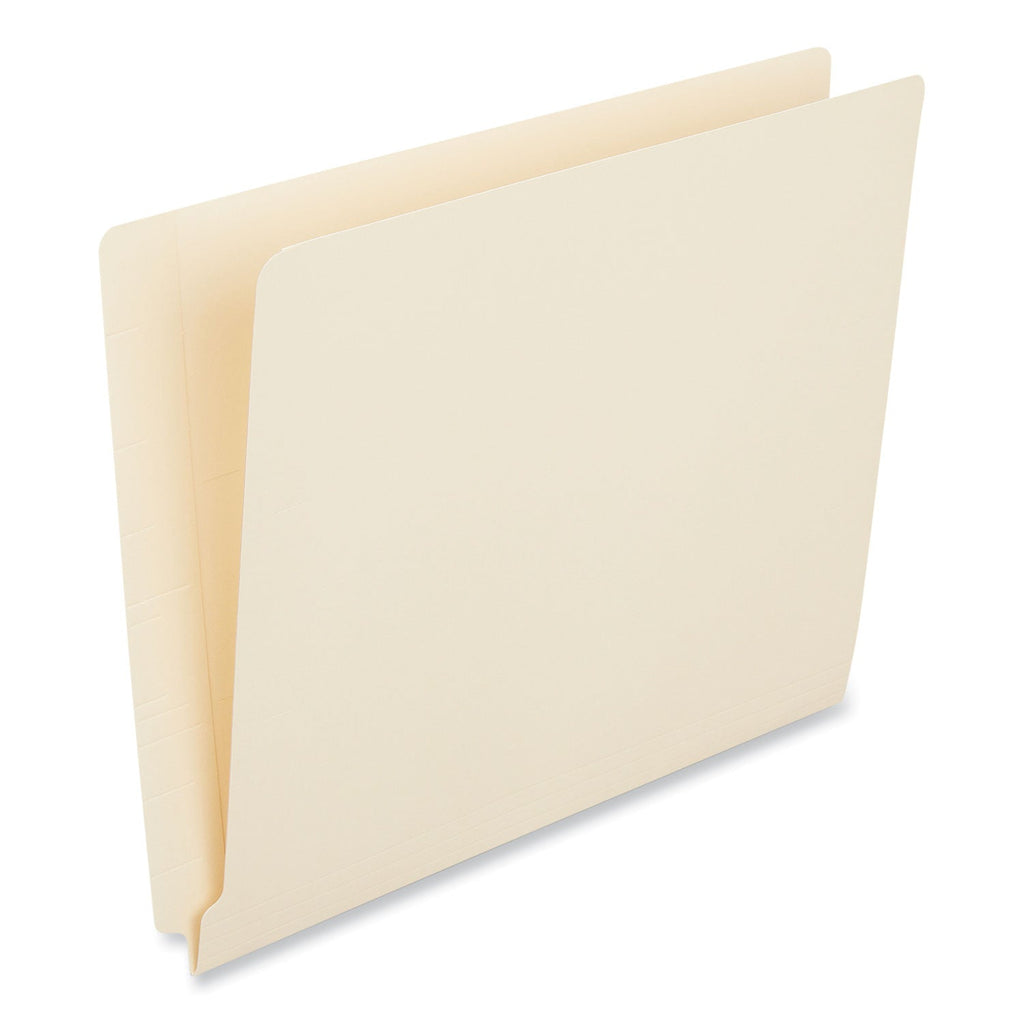Universal Deluxe Reinforced End Tab Folders, Straight Tabs, Letter Size, 0.75" Expansion, Manila, 100/Box