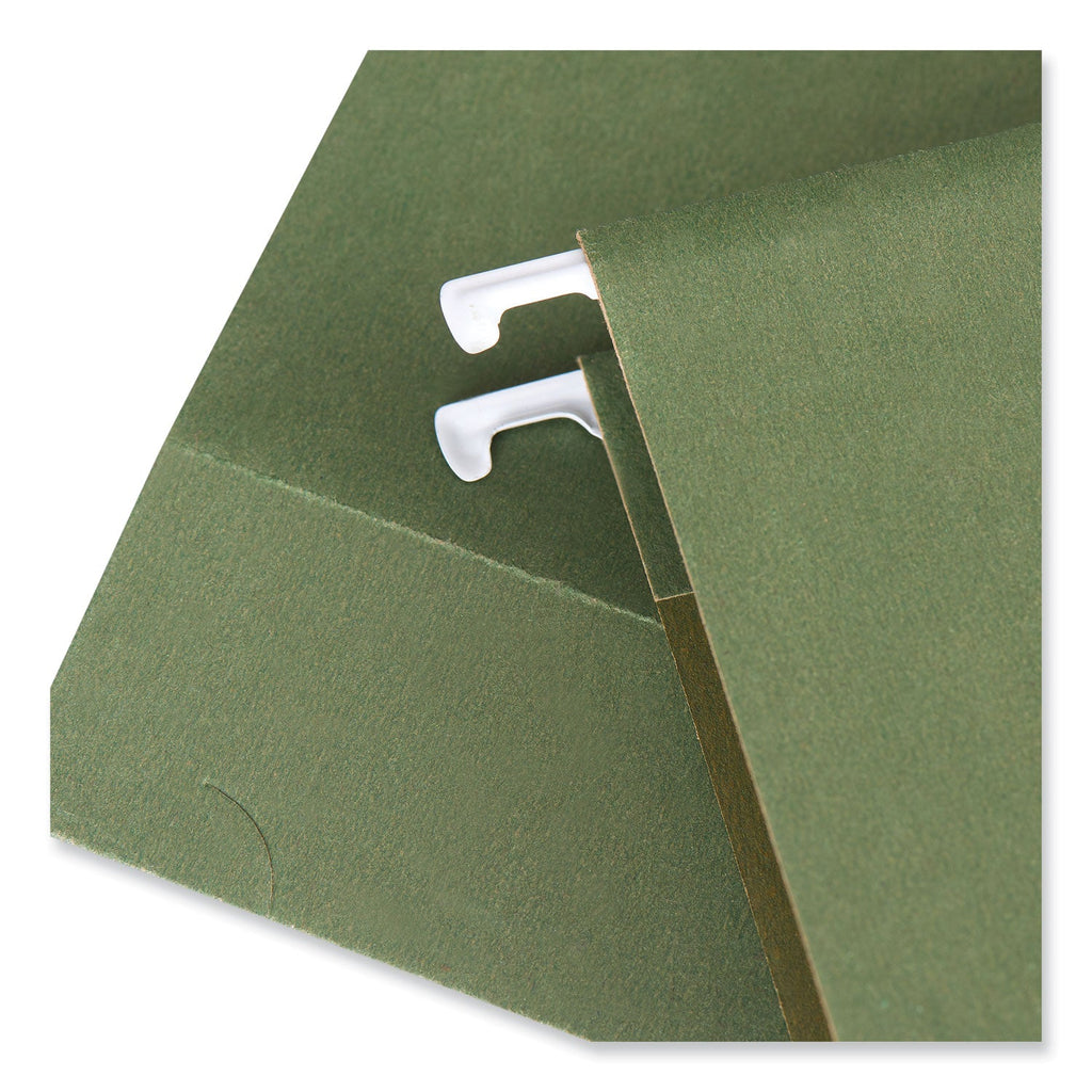 Universal Box Bottom Hanging File Folders, 3" Capacity, Letter Size, 1/5-Cut Tabs, Standard Green, 25/Box