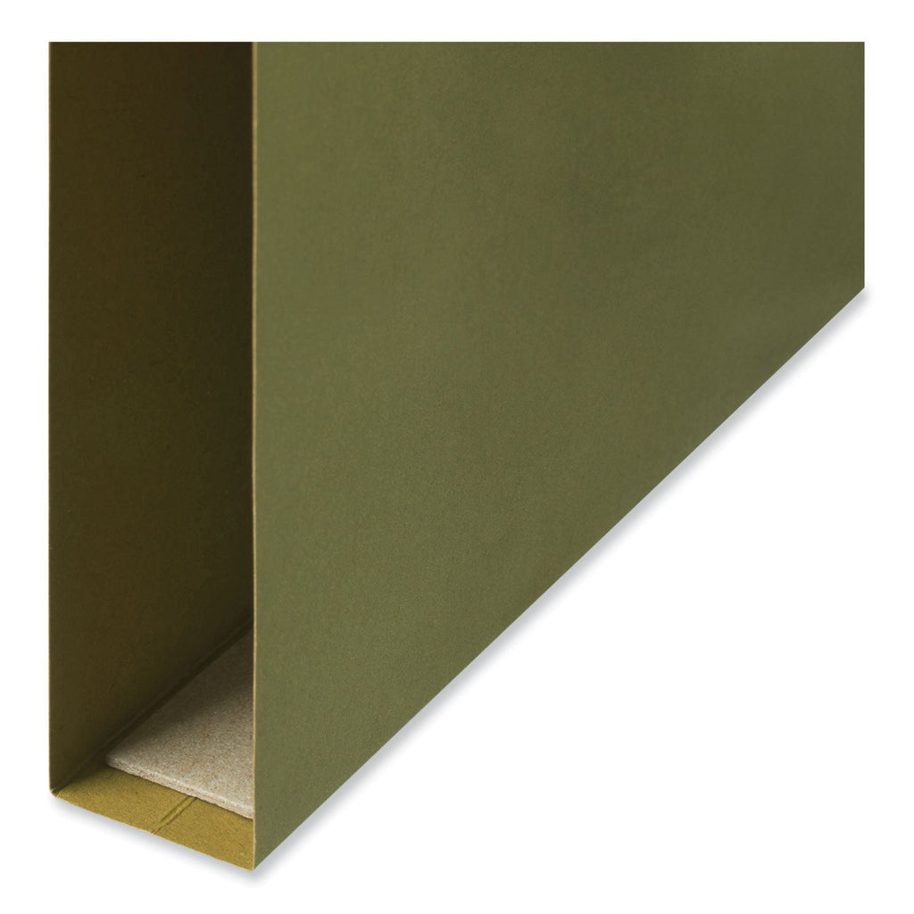 Universal Box Bottom Hanging File Folders, 1" Capacity, Legal Size, 1/5-Cut Tabs, Standard Green, 25/Box