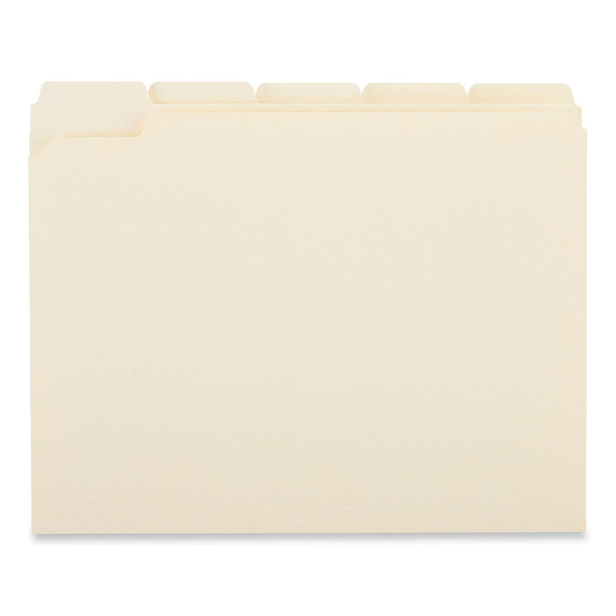 Universal Double-Ply Top Tab Manila File Folders, 1/5-Cut Tabs: Assorted, Letter Size, 0.75" Expansion, Manila, 100/Box
