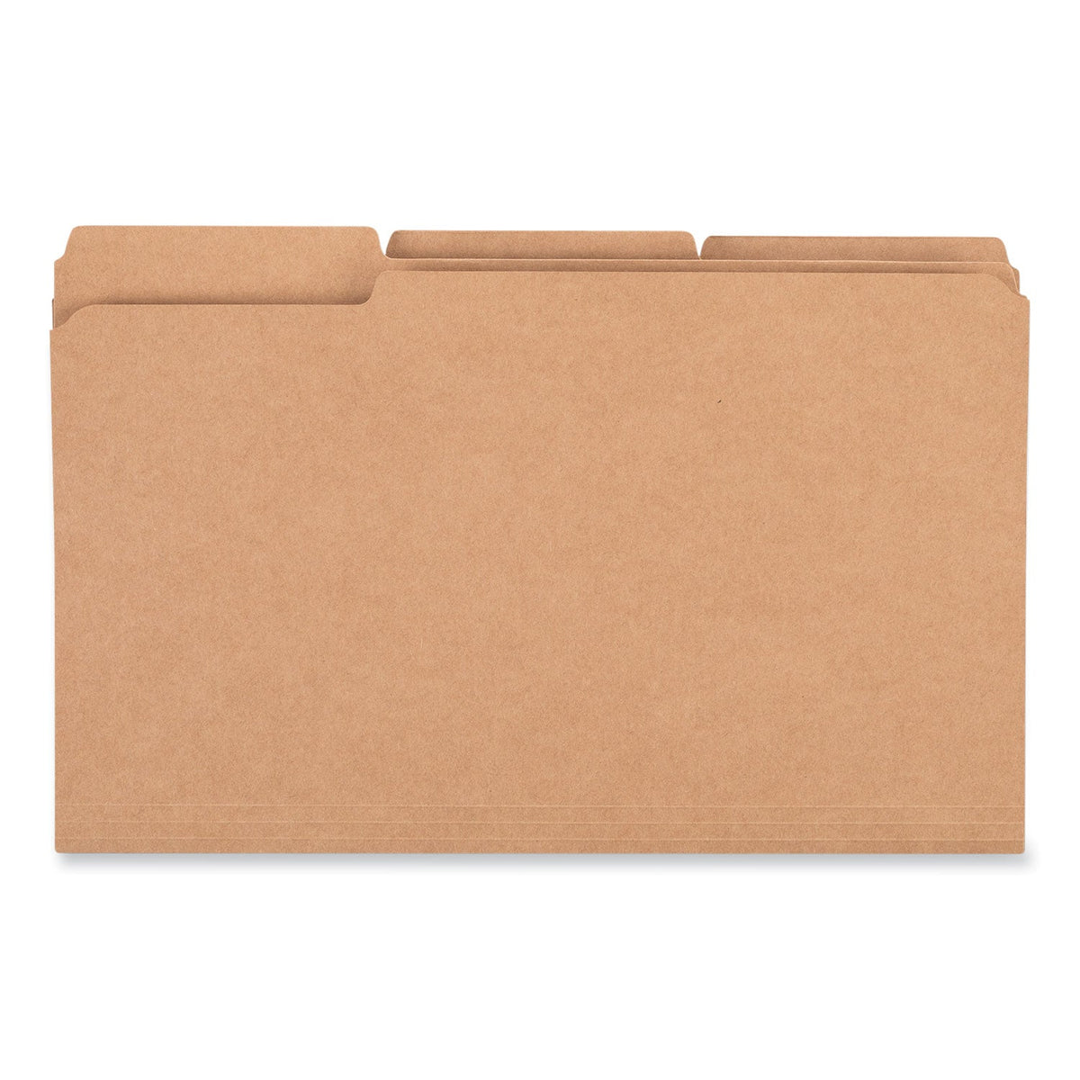 Universal Reinforced Kraft Top Tab File Folders, 1/3-Cut Tabs: Assorted, Legal Size, 0.75" Expansion, Brown, 100/Box