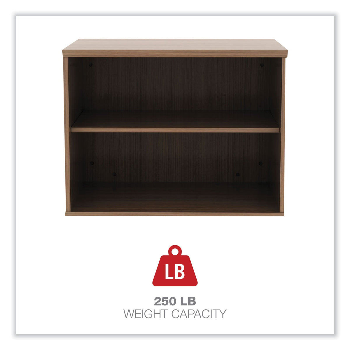 Alera Open Office Low Storage Cabinet Credenza, 29 1/2 x 19 1/8x 22 7/8, Walnut