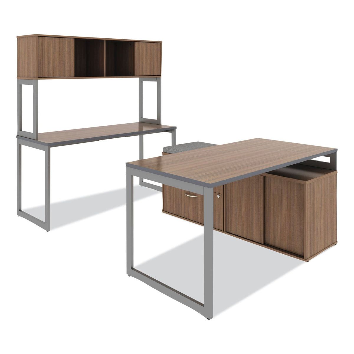 Alera Open Office Low Storage Cabinet Credenza, 29 1/2 x 19 1/8x 22 7/8, Walnut
