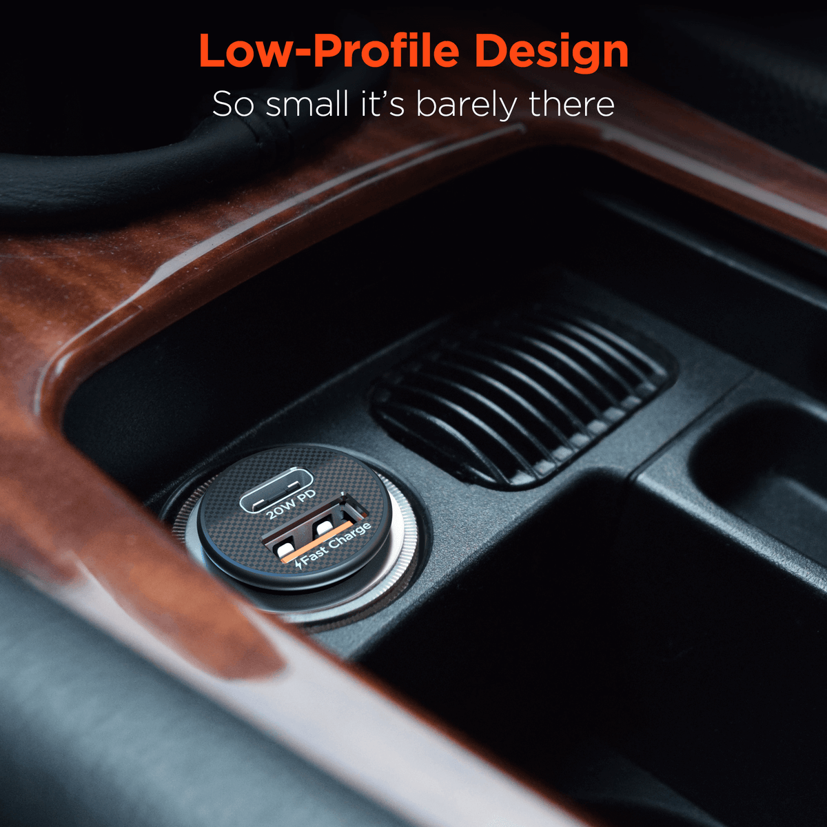 HyperGear Mini 20W USB-C PD + 18W USB Fast Car Charger