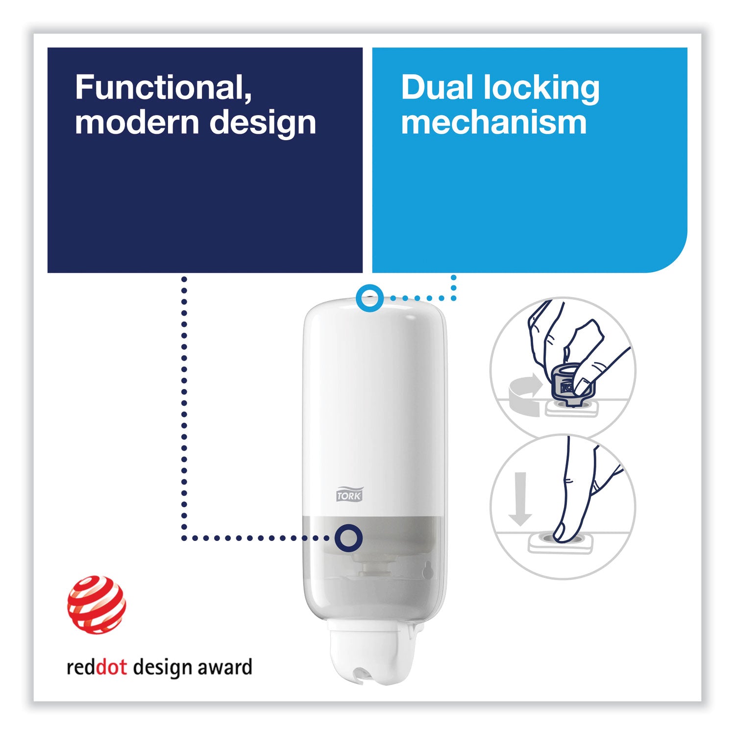 Tork Elevation Liquid Skincare Dispenser, 1 L Bottle; 33 oz Bottle, 4.4 x 4.5 x 11.5, White