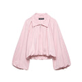 European And American-style Balloon-sleeve Aviator Jacket For Women