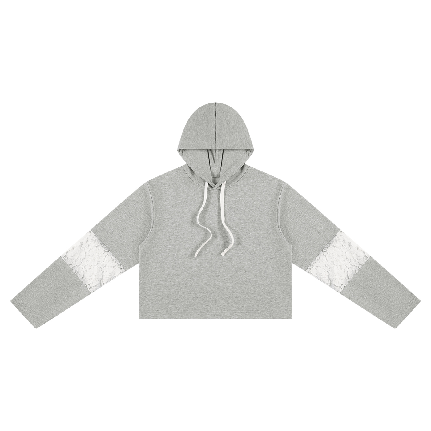 Loki & Ivy Women’s Cropped Lace-Panel Hoodie