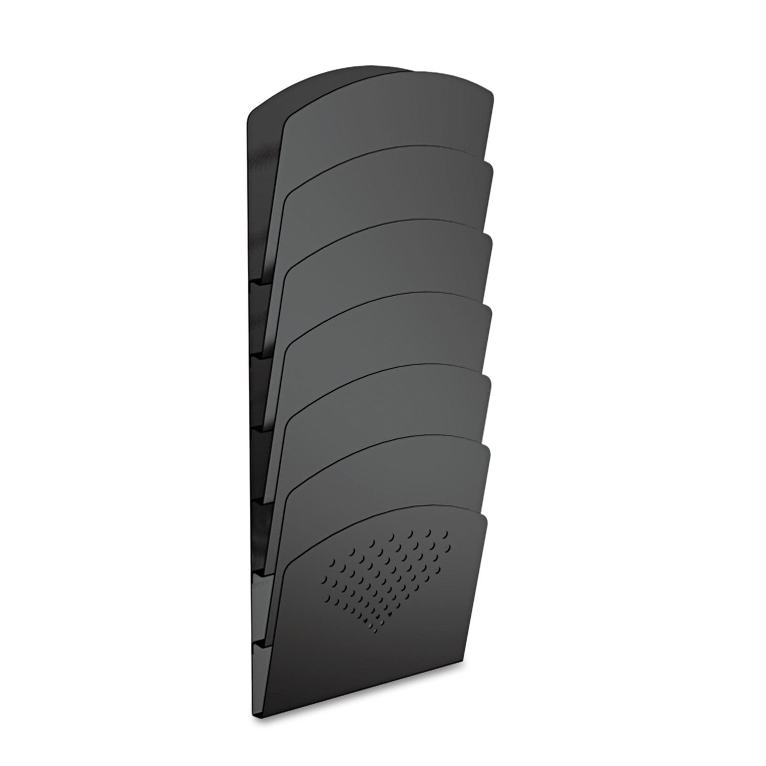 Safco Steel Wall Rack, 7 Sections, Letter/Legal Size, 9.5" x 2" x 21.75", Black