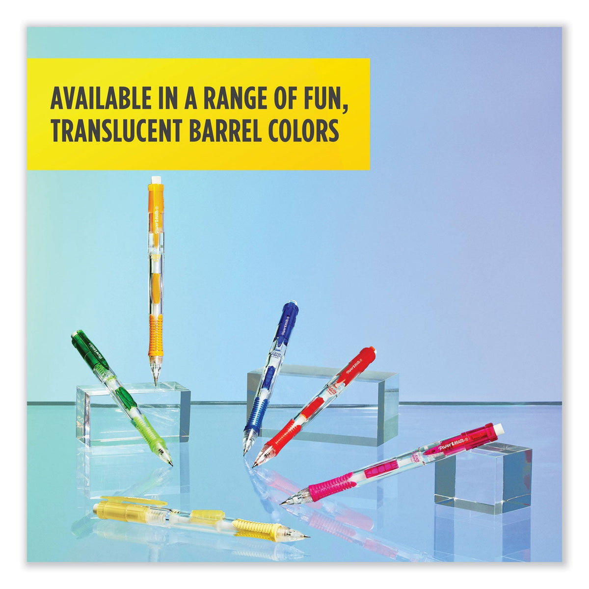 Paper Mate Clear Point Mechanical Pencil, 0.7 mm, HB (#2.5), Black Lead, Randomly Assorted Barrel Colors, 2/Pack
