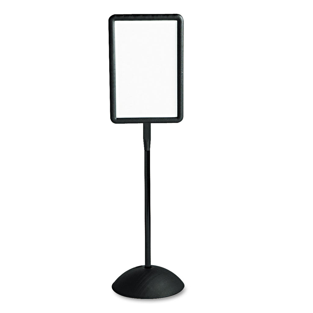 Safco Double Sided Sign, Magnetic/Dry Erase Steel, 18 x 18, White, Black Frame