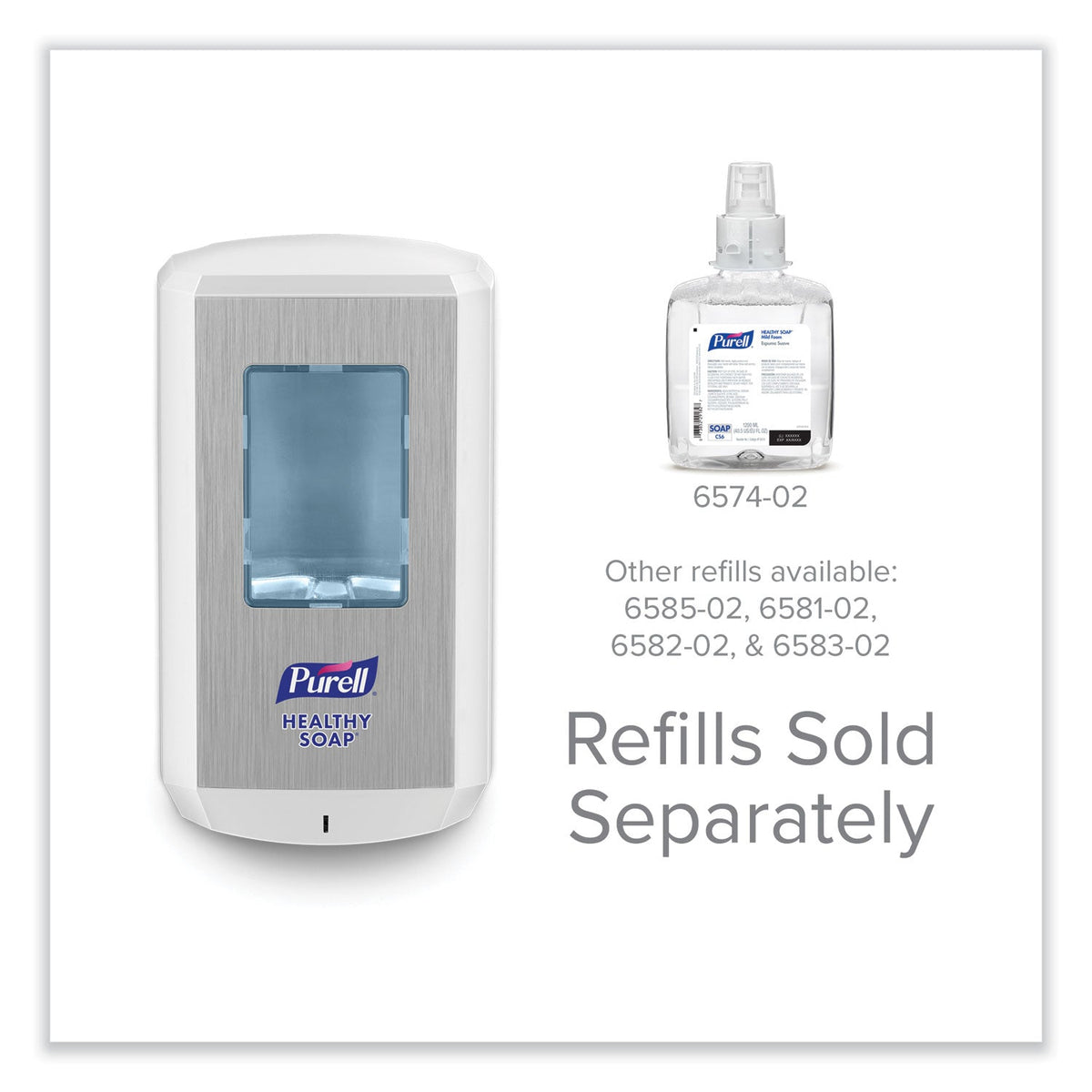 PURELL CS6 Soap Touch-Free Dispenser, 1,200 mL, 4.88 x 8.8 x 11.38, White