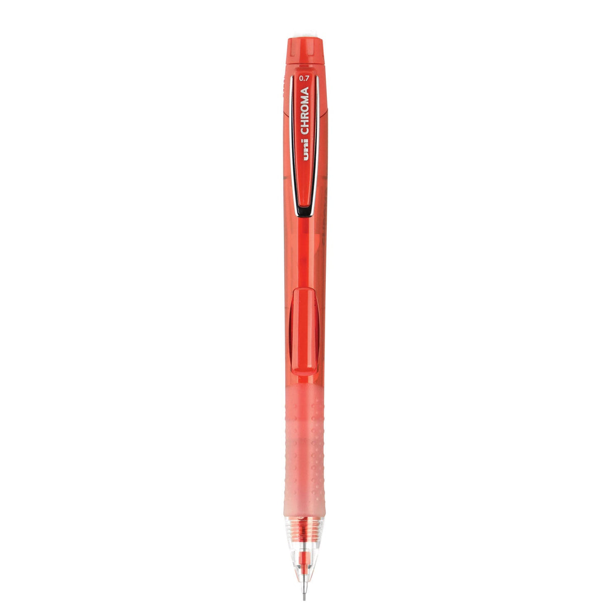 uniball Chroma Mechanical Pencil, 0.7 mm, HB (#2), Black Lead, Red Barrel, Dozen