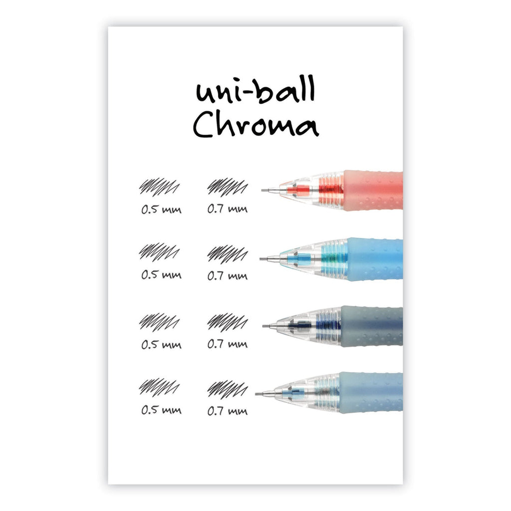 uniball Chroma Mechanical Pencil, 0.7 mm, HB (#2), Black Lead, Red Barrel, Dozen