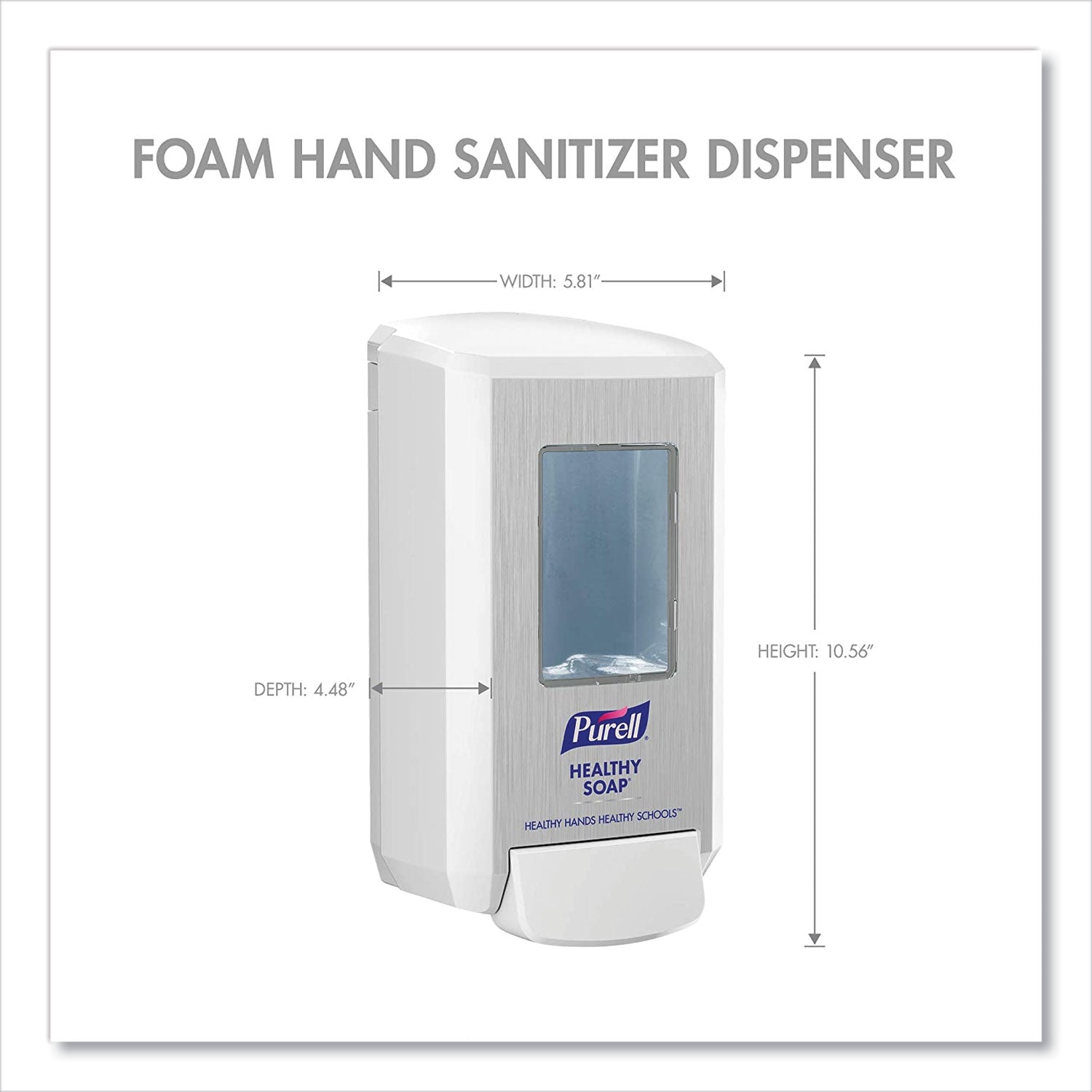 PURELL CS4 Soap Push-Style Dispenser, 1,250 mL, 4.88 x 8.8 x 11.38, White