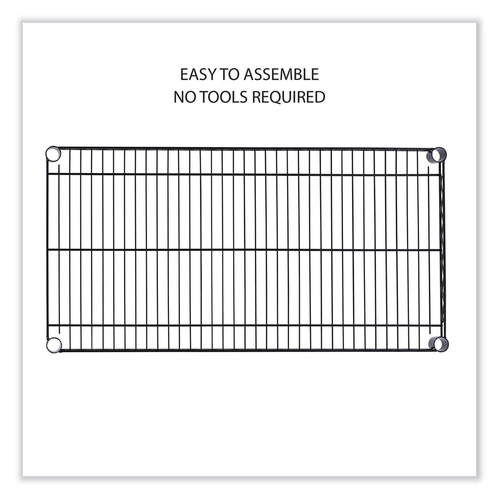 Alera 5-Shelf Wire Shelving Kit with Casters and Shelf Liners, 36w x 18d x 72h, Black Anthracite